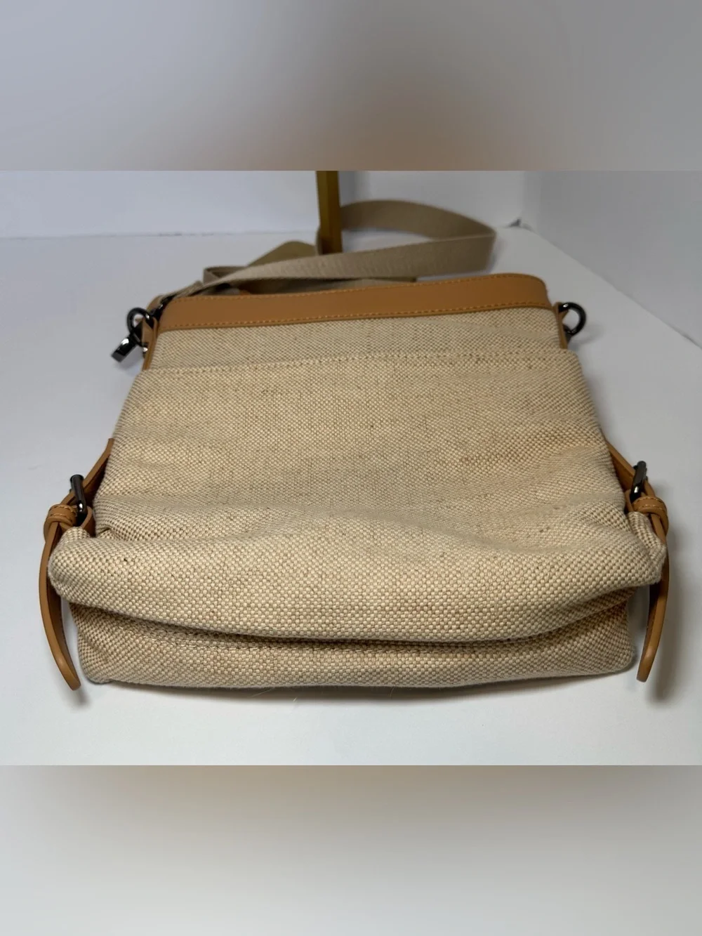 Sherpani Luna Cotton Canvas Crossbody Bag Tan Cream Boho